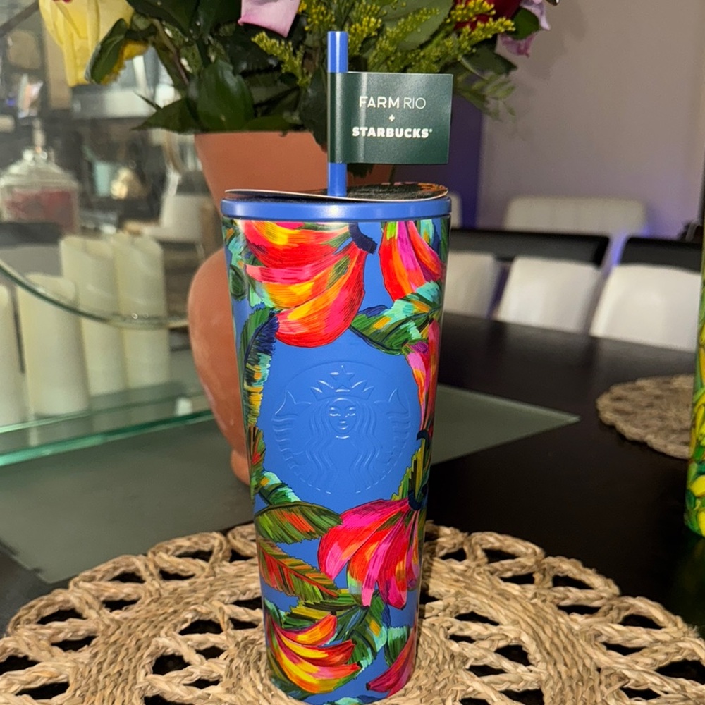 Starbucks x Farm Rio Blue Floral Tumbler
